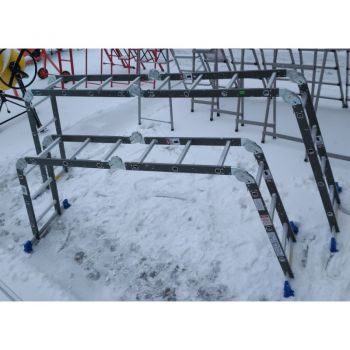 Лестница шарнирная комбинированная WERK LC5412B (4x3) (металл+алюминий) - Фото №4