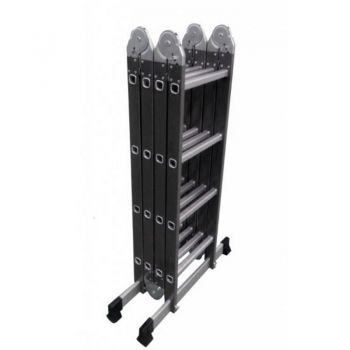 Лестница шарнирная комбинированная WERK LC5412B (4x3) (металл+алюминий) - Фото №5