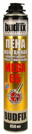 Пена монтажная профессиональная BUDFIX 708 P МЕГА 65 (850 мл) - Фото №1