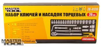 Набор насадок торцевых MASTER TOOL CrV 26 шт. (78-4126) - Фото №3