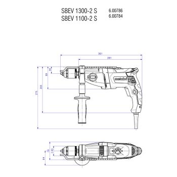 Ударний дриль METABO SBEV 1300-2 S (600786500) - Фото №6