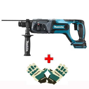 Аккумуляторный перфоратор MAKITA DHR241Z + защитные перчатки (DHR241Z988000809) - Фото №1