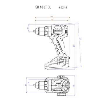 Аккумуляторная ударная дрель METABO SB 18 LT BL (602316840) каркас - Фото №4