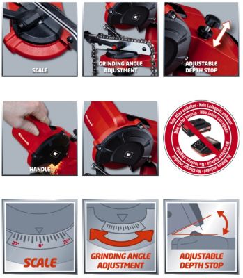 Станок для заточки аккумуляторный (без аккум.) Einhell GE-CS 18 Li - Solo (4499940) - Фото №3