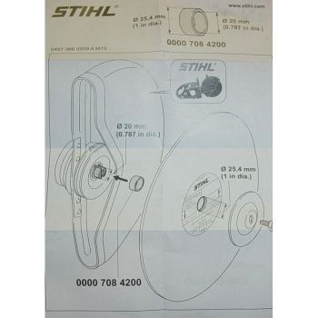 Ограничительное кольцо STIHL, адаптер с посадочным отверстием на 1" (00007084200) - Фото №3