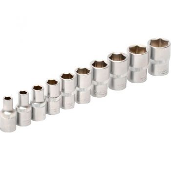 Набір торцевих насадок Mastertool CrV 1/4", 10 шт. (78-1410) - Фото №1