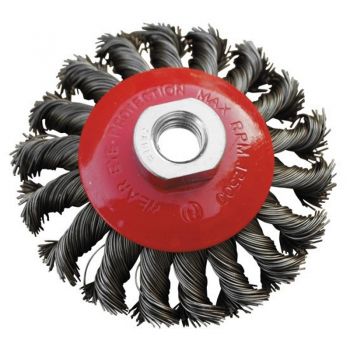 Щітка конусна Mastertool із плетеного дроту D125 М14 (19-8012) - Фото №1