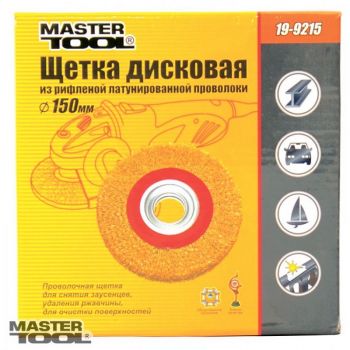 Щетка дисковая Mastertool из латунированной рифленой проволоки D150х32 мм (19-9215) - Фото №2