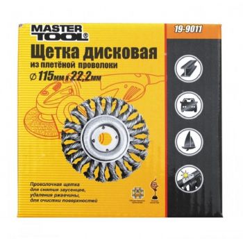 Щітка дискова Mastertool із плетеного дроту D115х22,2 мм (19-9011) - Фото №2