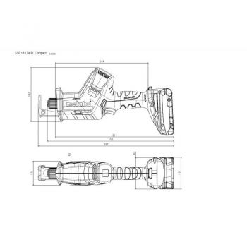 Аккумуляторная сабельная пила Metabo SSE 18 LTX BL Compact Каркас Metaloc (602366840) - Фото №5