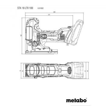 Аккумуляторный лобзик Metabo STA 18 LTX 100 Каркас MetaLoc (601002840) - Фото №3