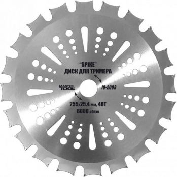 Диск для триммера Mastertool Spike 255х25.4х40Т с победитовой напайкой (19-2003) - Фото №1