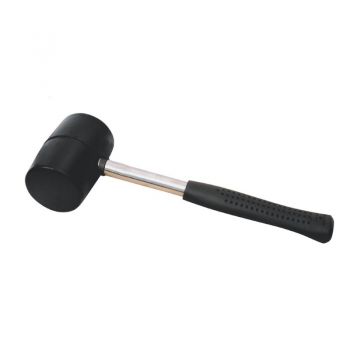 Киянка резиновая черная Mastertool  80 мм металлическая рукоятка (02-1304) - Фото №1