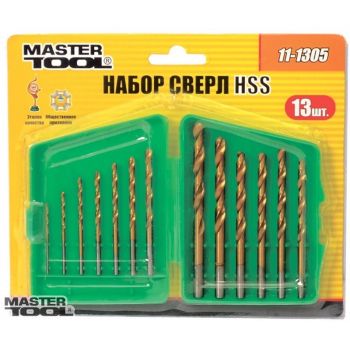 Набор сверл для металла Mastertool 13 шт. HSS титан 1,5-6,5 мм (11-1305) - Фото №2