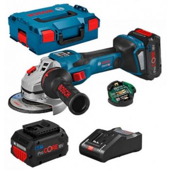 Угловая шлифмашина аккумуляторная Bosch GWS 18V-15 SC Professional, 2 акб 18V 8 Ah (06019H6101) - Фото №4