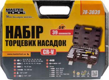 Набор ключей и насадок торцевых Mastertool CRV 3/8", 39 шт. (78-3039) - Фото №2