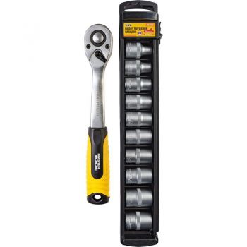Набор насадок торцевых с трещоткой Mastertool CRV 1/2", 8-19 мм, 11 шт. (78-1311) - Фото №1