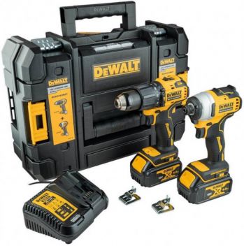 Набір з двох акумуляторних безщіткових інструментів DeWALT 18В XR Li-lon 4 Ач (DCK2062M2T) - Фото №1