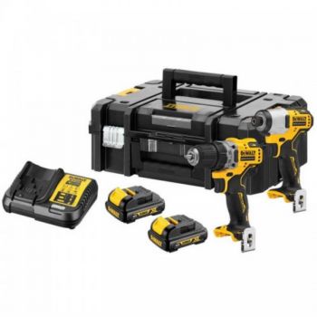 Акумуляторні безщіткові дриль-шуруповерт DeWALT DCD701 + шуруповерт ударний DeWALT DCF801 ​​(DCK2110C2T) - Фото №1