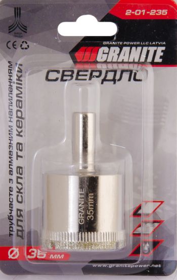 Сверло трубчатое Granite с алмазным напылением для стекла и плитки 35 мм (2-01-235) - Фото №2