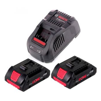 Набір Bosch з 2 акумуляторів ProCORE Li-Ion 18 В/4 Ач + зарядний пристрій (1600A016GF) - Фото №2