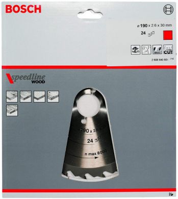 Диск пильный Bosch 190x30x24T SPEEDLINE (2608640801) - Фото №2