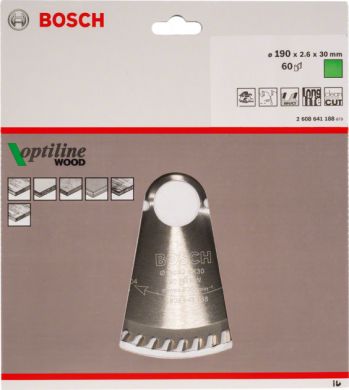 Диск пильный Bosch 190x30x60T OPTILINE (2608641188) - Фото №2