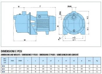 Насос центробежный Saer M-97-N PL 550Вт 45м - Фото №3