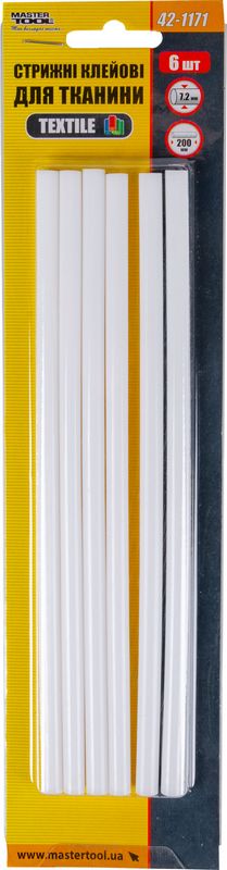 Стрижні клейові Mastertool TEXTILE 7,2х200мм, 6шт, для тканини (42-1171) - Фото №2