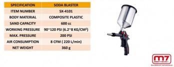 Пістолет піскоструминний Mighty Seven SX-4101 0.6 л (26918) - Фото №2