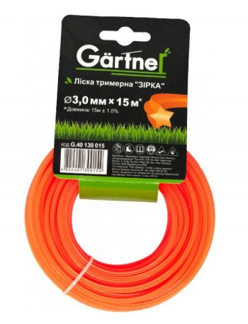 Леска для садовых триммеров Gartner Звезда 3,0мм×15м (G.40130015) - Фото №1