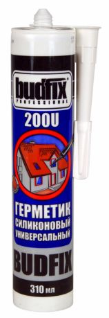 Герметик универсальный силиконовый BUDFIX 200U белый 310 мл - Фото №1