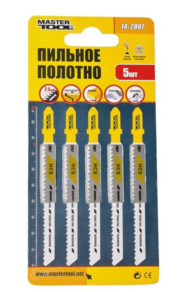 Пильное полотно для лобзика по дереву Mastertool 10TPI, L 100мм T101BR, 5 шт. (14-2807) - Фото №2