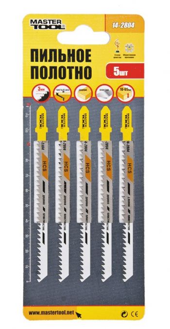 Пильное полотно для лобзика по дереву Mastertool T301CD чистый прямой рез 8TPI, L 116 мм 5 шт. (14-2804) - Фото №2