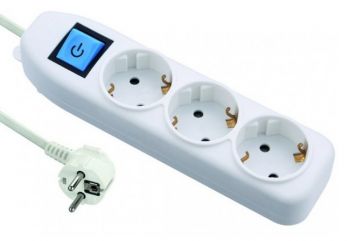 Удлинитель бытовой Electraline 5 м, 3х1.0 мм, 3 розетки с кнопкой (62163) - Фото №1