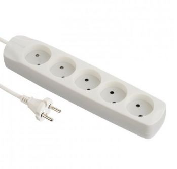 Удлинитель бытовой Electraline 3 м, 2х0.75 мм, 5 розеток (62008) - Фото №1