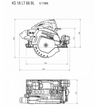 Дисковая пила аккумуляторная Metabo KS 18 LTX 66 BL каркас (611866840) - Фото №5