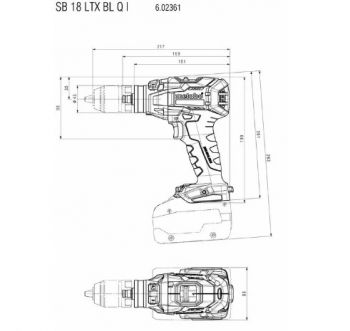 Шуруповерт ударний акумуляторний Metabo SB 18 LTX BL Q I Каркас (602361850) - Фото №4