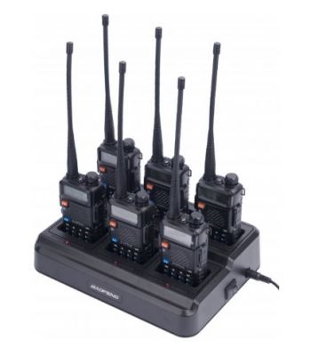 Комплект рацій Baofeng UV-5R Black SIX PACK Зарядний комплект BL-5X6 та 6 АКБ BL-5 (ГРР00000212) - Фото №2