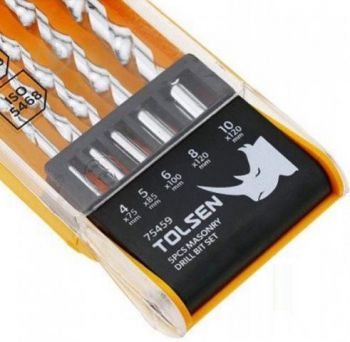 Набор сверл Tolsen по кирпичу и бeтону 4-10 мм 5 шт. (75459) - Фото №4