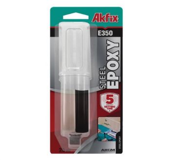 Клей эпоксидный для стали Akfix Е350 в шприце (EA112) - Фото №1