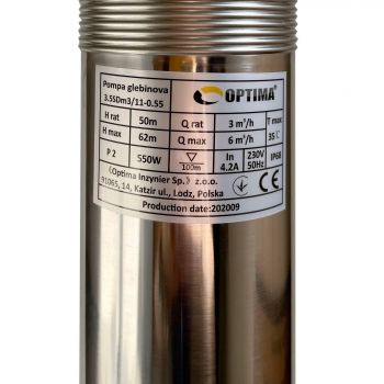 Насос скважинный с повышенной устойчивостью к песку OPTIMA 3,5SDm3/11 кабель 1,5 м - Фото №3