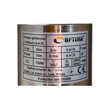 Насос скважинный с повышенной устойчивостью к песку OPTIMA 3,5SDm3/13 кабель 1,5 м - Фото №4