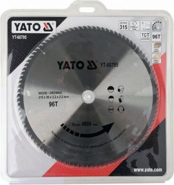 Диск пильный по дереву YATO 315x30x96T YT-60795 - Фото №2