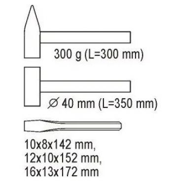 Набір молотків та зубил YATO YT-5540 - Фото №3