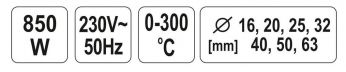 Паяльник для пластиковых труб YATO YT-82250 - Фото №4