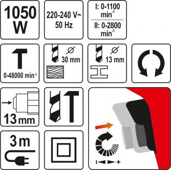 Дрель ударная сетевая YATO YT-82044 - Фото №4