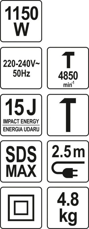 Отбойный молоток SDS-MAX сетевой YATO YT-82133 - Фото №5