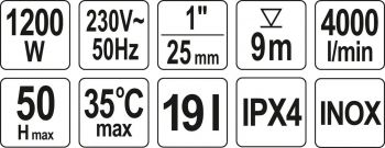 Насосная станция (гидрофор) сетевая YATO YT-85370 - Фото №3