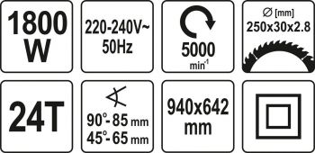 Пила циркулярна мережева YATO YT-82165 - Фото №6